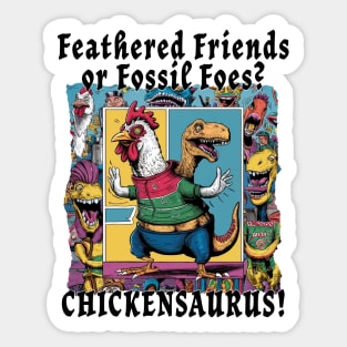 Two Headed Chicken-Dinosaur makes a Chickensaurus Sticker